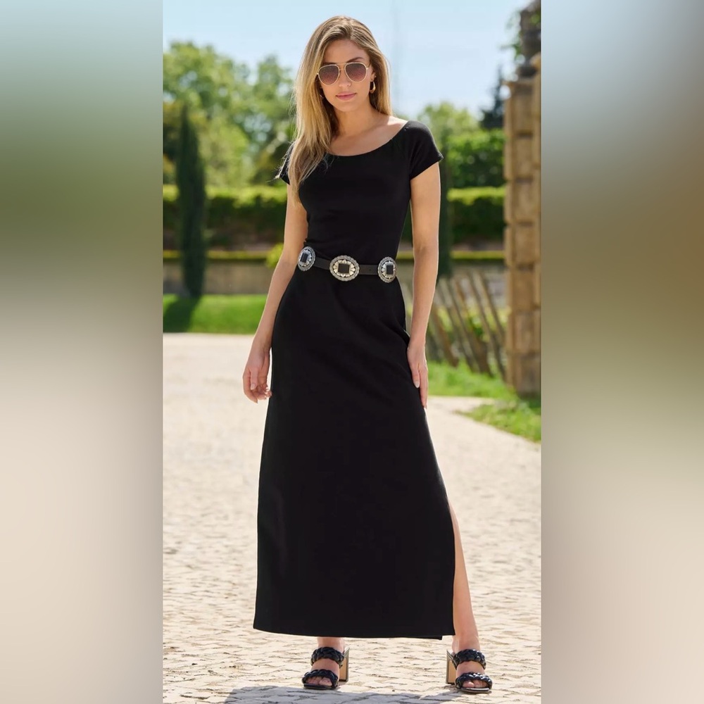 Boston Proper Classic Black Maxi Dress - Picture 2 of 4